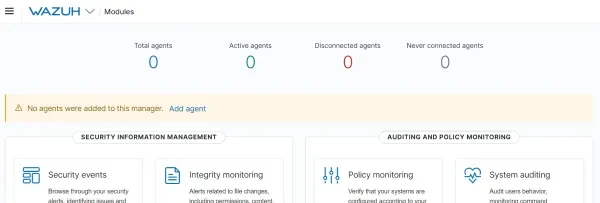 accueil wazuh web gui