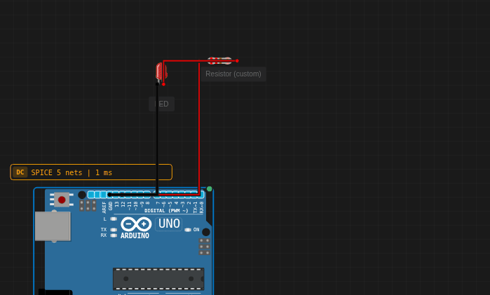 Simulation clignotement LED Arduino 101