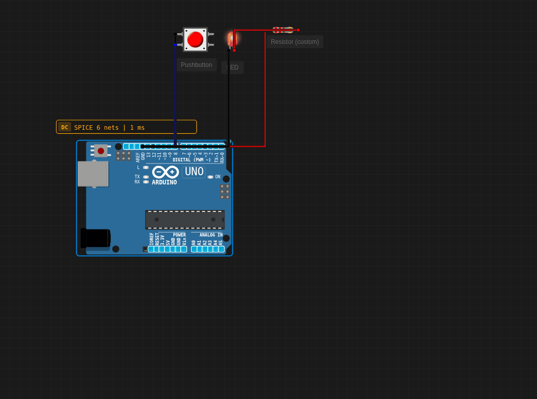 Simulation interactive pushbutton