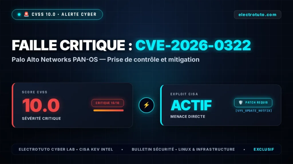 CVE-2026-0322 : Faille Critique sur Palo Alto Networks PAN-OS - Diagnostic et Patch