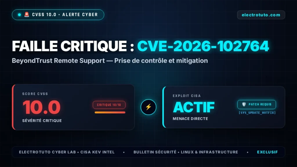 CVE-2026-102764 : Faille Critique sur BeyondTrust Remote Support - Diagnostic et Patch