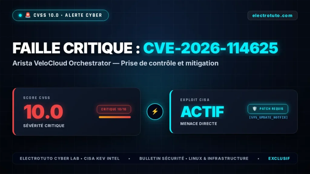 CVE-2026-114625 : Faille Critique sur Arista VeloCloud Orchestrator - Diagnostic et Patch
